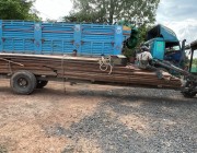 កម្លាំងសមត្ថកិច្ចចម្រុះក្នុងខេត្តព្រះវិហារឃាត់បានរថយន្តខ្នាតយក្សមួយគ្រឿងដឹកបាវអង្កាមពីលើបង្កប់ឈើពីក្រោម