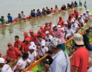 ពិធីក្រុងពាលីសុំសេចក្តីសុខក្នុងពិធីប្រណាំងទូកប្រពៃណីខ្នាតអន្តរជាតិ នឹងទូកកា្តរបីសន្លឹកនៅទន្លេវ៉ៃគោ ក្រុងស្វាយរៀង